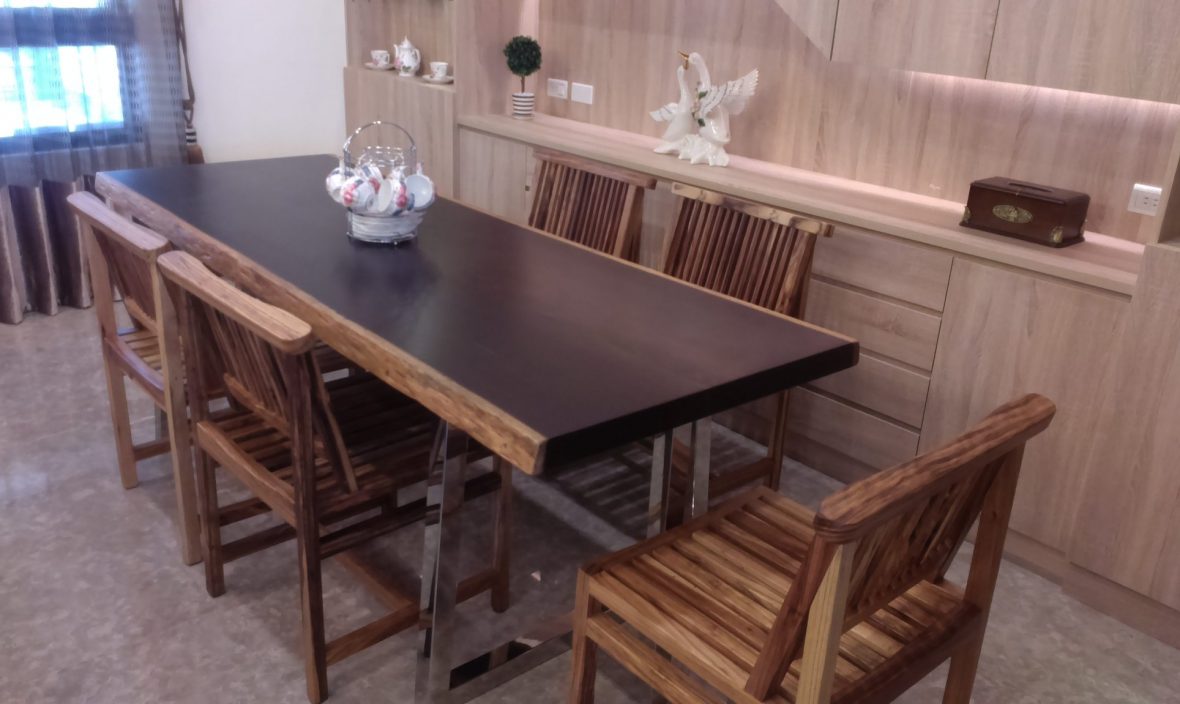 雞翅木 原木餐桌椅