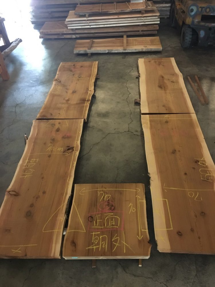 美國檜木原木桌